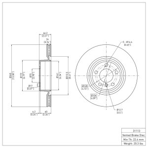 BMW 320I Brake Rotor (1) - Rear - R1 Concepts - Plain - `12-`20